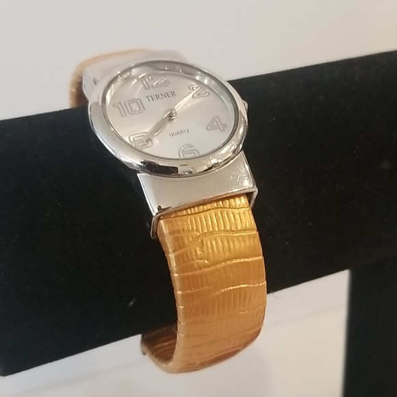 BIJOUX TERNER Ladies Cuff Bracelet Gold/Silver - Picture 3 of 5